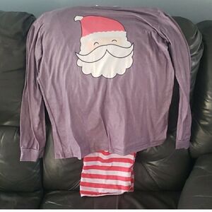 Santa Claus Kids Pajamas - Purple and Red